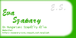 eva szapary business card